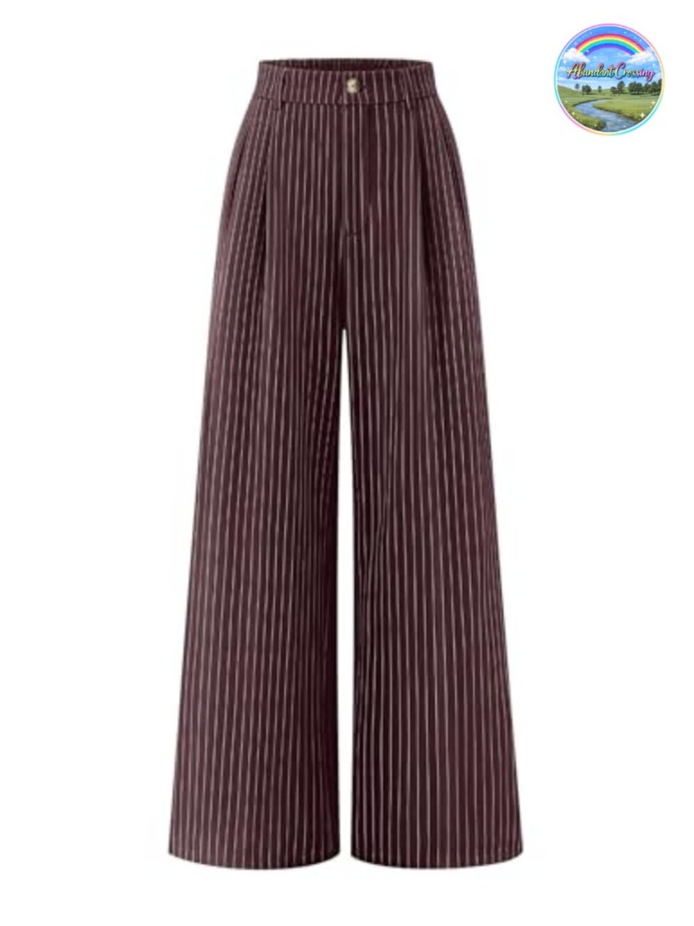 Women's Wide Leg High Waist Palazzo Pants Striped Business Work Trousers with